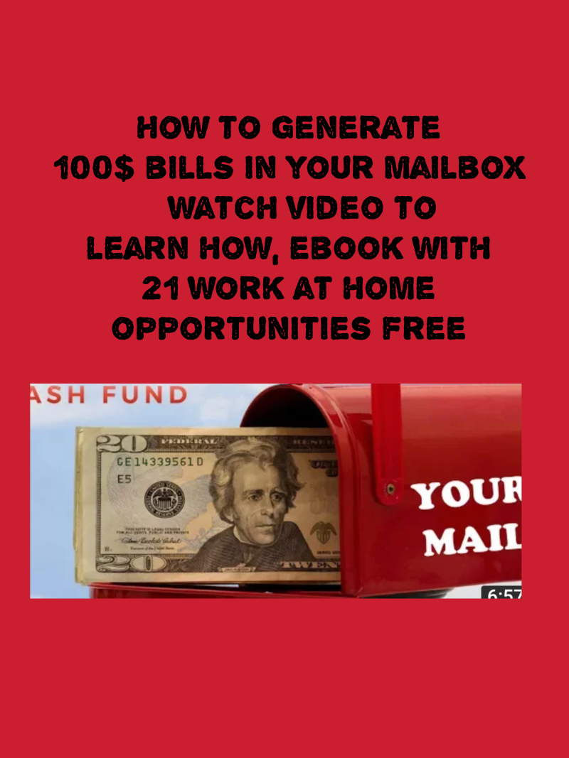 How to generate $100 bills in your mailbox, free kit