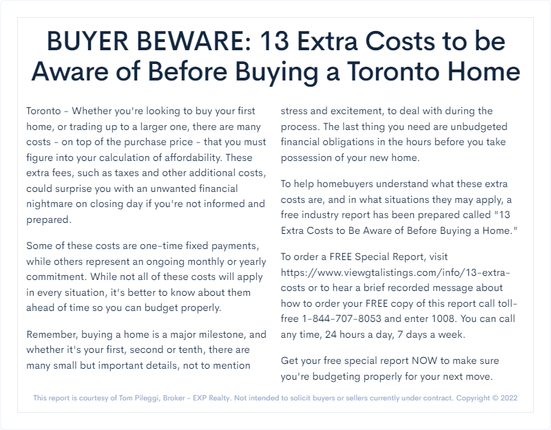 13 Extra Costs to be Aware of Before Buying a Toronto Home