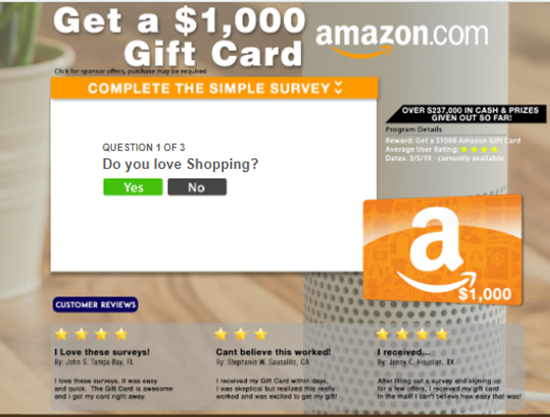 GET a $1000 Amazon Gift Card Now!